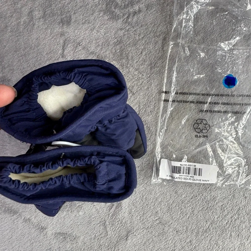 Hanna Andersson Insulated Gloves Kids Size M Navy Blue 3M Reflective 46280-A91-M
